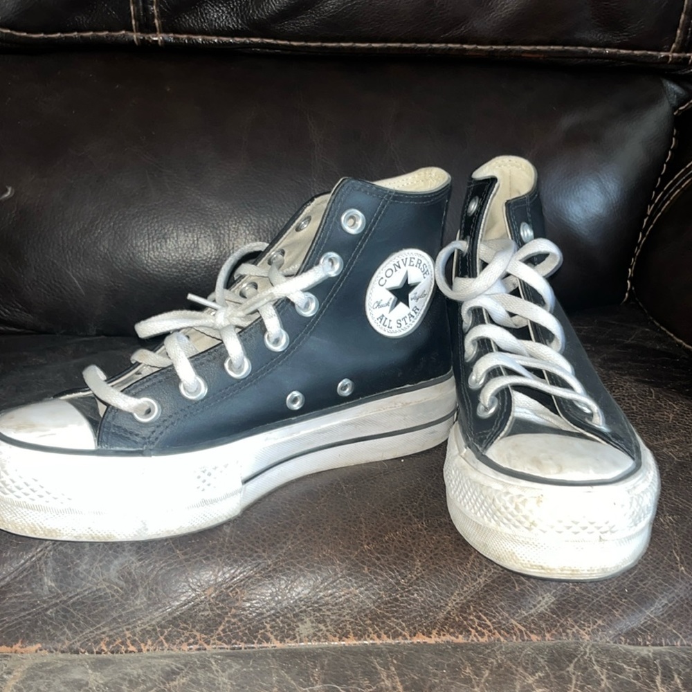 Leather platform Converse